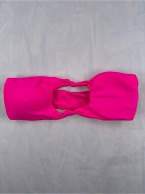 SHEIN Hot Pink Bandeau Bikini Top